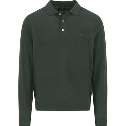 Fynch-Hatton Trui Polo Pullover Merino Cashmere Dark Ivy / male