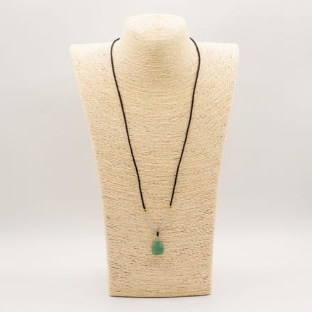 Koordketting met edelsteenhanger - Jade Schildpad