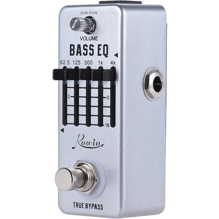 Rowin guitare basse égaliseur effet pédale 5 bandes EQ corps en alliage d'aluminium True Bypass white