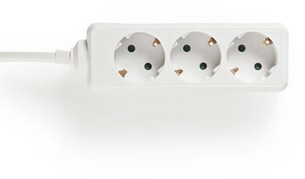 Nedis Stekkerdoos - Randaarde stekker / Type F (CEE 7/7) - 3-wegs - 1.50 m - 3680 W - 16 A - Wit