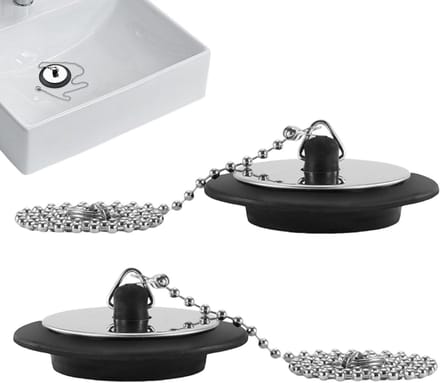 Badstop Doucheafvoer - Afvoerplug Stopper - Waterdicht Afsluiten - Universele Pasvorm - 42-45 mm - Zilver