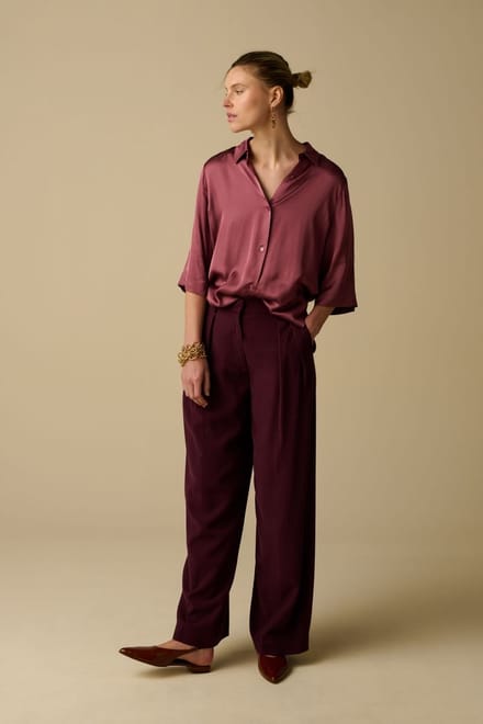 Sissy-Boy - Donkerroze boxy blouse