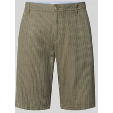 regular fit linnen short van mix van katoen en linnen