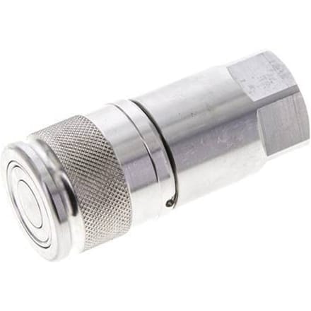 RVS DN 10 Vlakdichtende Koppeling Snelkoppeling G 3/8 inch Binnendraad ISO 16028 D 19.7mm