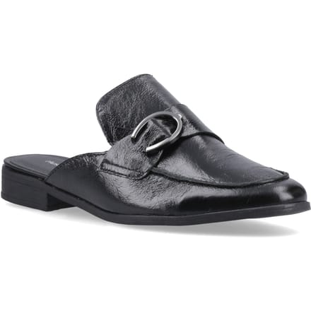 Hush Puppies Calla Leren Dames Zwarte Muilezels
