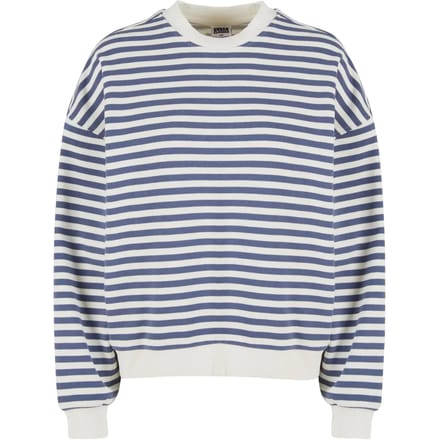 Urban Classics - Oversized Striped Crewneck sweater/trui - 4XL - Beige/Blauw