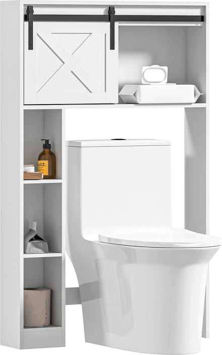 HOMCOM-WC-kast-MDF-80x17x128cm-Wit