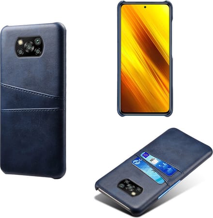 Backcover met Opbergvakjes + PMMA Screenprotector voor Xiaomi Poco X3 / X3 NFC / X3 Pro _ Blauw