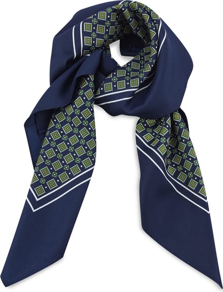 JB Collection - Sjaals - sjaal klassiek vierkant - blauw / groen / geel / wit