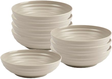 Plasticforte Soepkommen - 8x - D19 x H5.5 cm - taupe - kunststof - onbreekbaar - servies