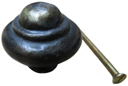 Cast Iron Stepped Cabinet Knob Antique Brass 40mm