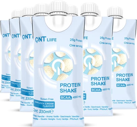 QNT Delicious Whey Protein Shake 12x330ml Vanilla.