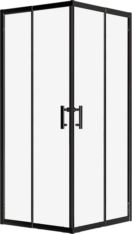 Bad Land HELA douchecabine vierkant zwart 80 x 80 x 190 cm helder glas