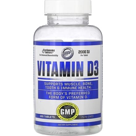 Hi Tech Pharmaceuticals, Vitamine D3, 2 000 UI, 100 comprimés