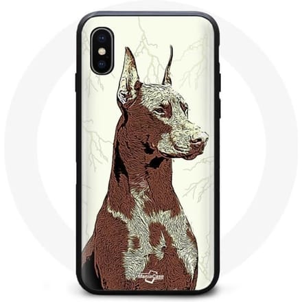 Zachte Hoes - MANIACASE - Iphone XS Max - Zwart - Doberman Patroon - Gemengd