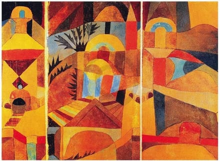 Kunstdruk Paul Klee - Il giardino del tempio 80x60cm