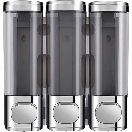 Distributeur de shampoing de douche à 3 chambres, mural, 3x300ml, pompe de douche sans perçage, distributeur de savon pour gray