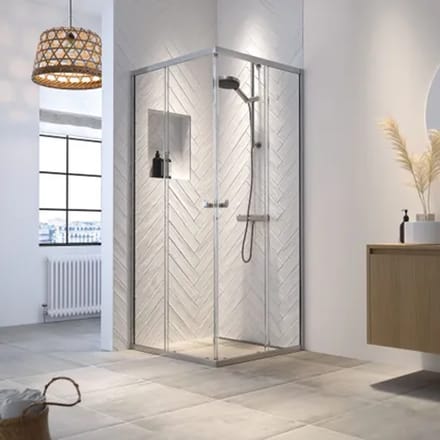 Sealskin - Douche Hoekinstap Hooked 90 X 200cm - Chroom Profiel - 6 Mm Helder Glas
