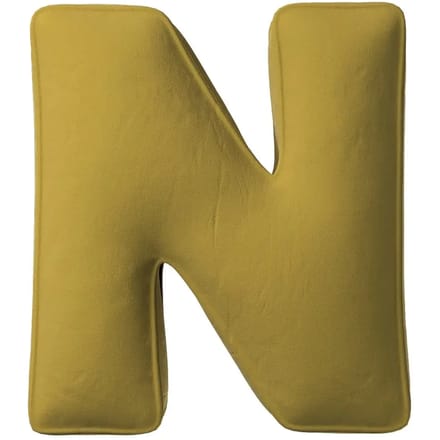 Kussen letter n Yellow Tipi Posh Velvet