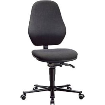 Labostoel Basic, met wielen, stoffen bekleding, Duotec zwart gemêleerd