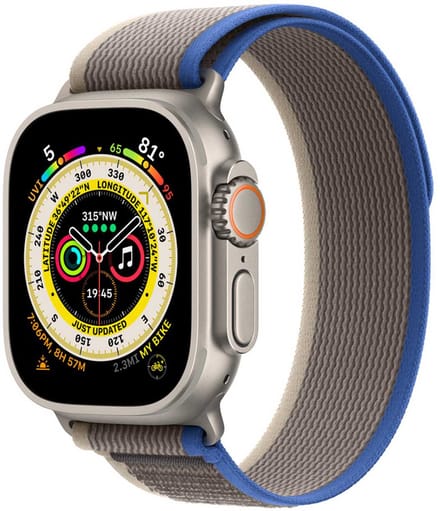 Apple Watch Ultra Trail bandje - 49mm - Blauw/Grijs- Medium/Large