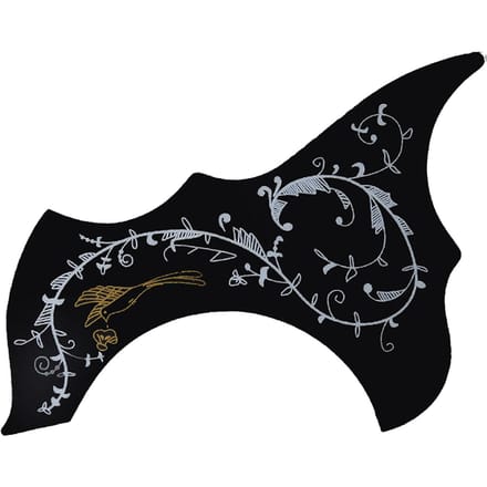 Zwart 41-inch Gitaar slagplaat Krasbestendigheid Decoratieve Bloem Vogel Print Gitaar Slagplaat gray