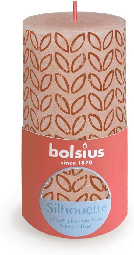 Rustieke Kaars - Pillar Kaars - Sfeer Creëren - Plantaardige Was - 13 cm Hoog - Roze