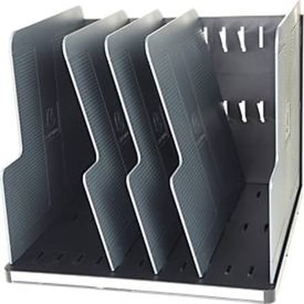 Exacompta Modulotop Sorter A4+ EcoBlack Zwart/Grijs, 5 verdelers, etikethouder, recycling, Blauwe Engel