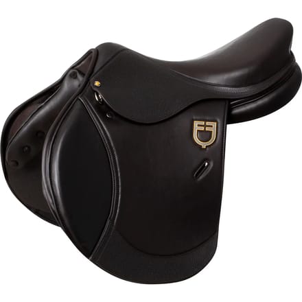 Dubbel leren springzadel Equestro