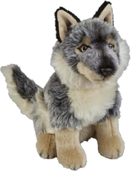 Ravensden Pluche knuffel - wolf/wolven - grijs - 28 cm - bosdieren knuffel