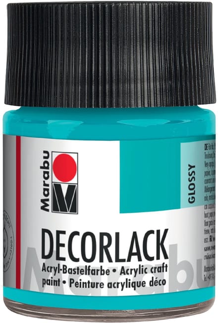 Maraboe acryllak 'Decorlack', medium blauw, 50 ml, in glas
