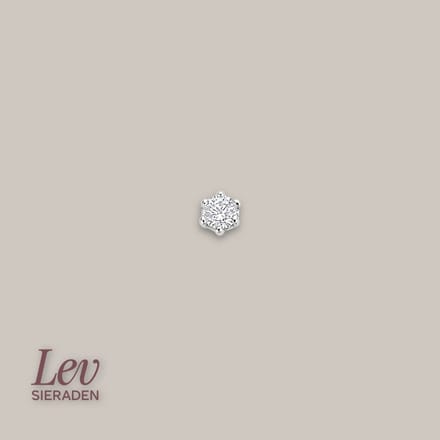 Lev Sieraden - 3.5mm Zirkonia Labret piercing - Gerhodineren 925 zilver