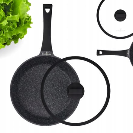 Zwieger Zwarte Steenpan 24 cm met deksel - Inductie