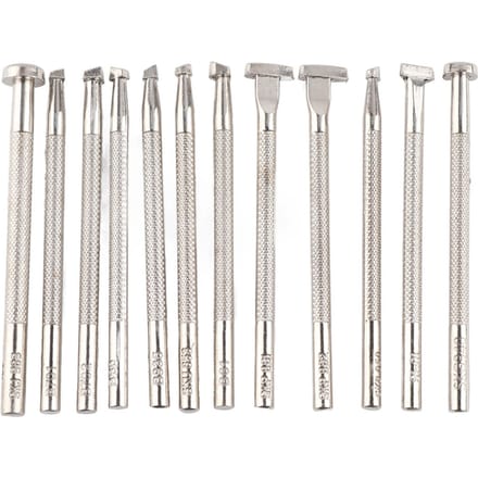 Lot de 12 outils de gravure et de gaufrage pour cuir, outil de modelage pour le travail du cuir white
