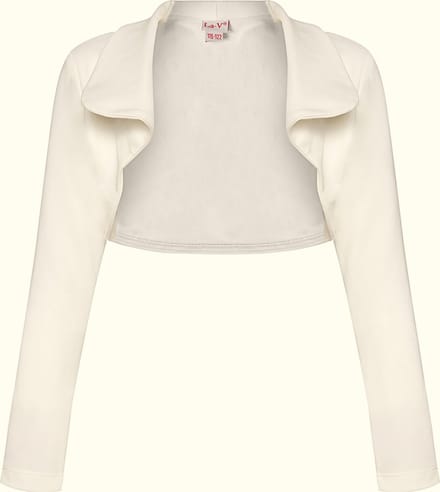 La V Bolero meisje met lange kraag : Crème 152-158