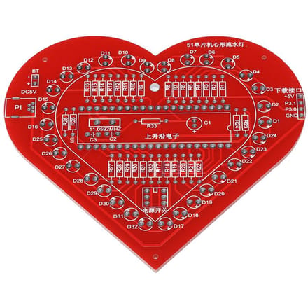 DIY Kleurrijke MCU Module Hartvormige Lamp Licht Elektronische Printplaat Kit
