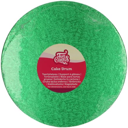 FunCakes Cake Drum Rond - Groen - Ø25 cm / 12 mm - Taartonderlegger - Taartkarton