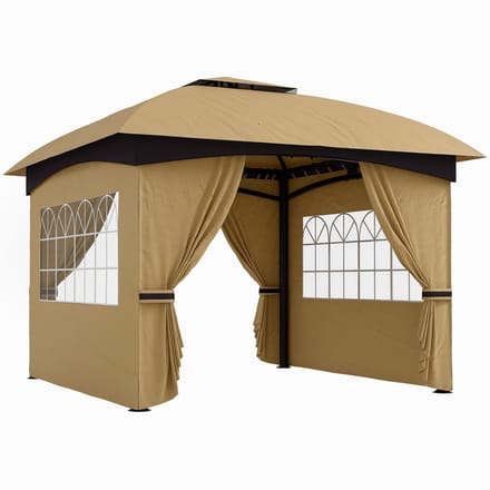 Outsunny paviljoen - 335L x 335B x 285H cm - polyester - beige