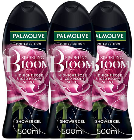 Palmolive Sparkling Bloom – Limited Edition – Douchegel – Midnight Rose & Iced Peony – 500ml – 3-Pack