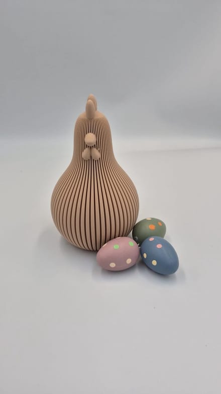 Paasdecoratie kip 14CM - bruin