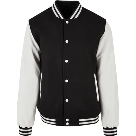 Build your Brand Oldschool College Jacket BY269 - Black/White - S