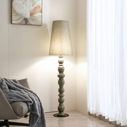Lucande vloerlamp Lyndorin, groen, keramiek, 150 cm