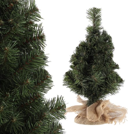 KADAX Kunstkerstboom met 105 takken, mini-dennenboom met jute, 80 cm