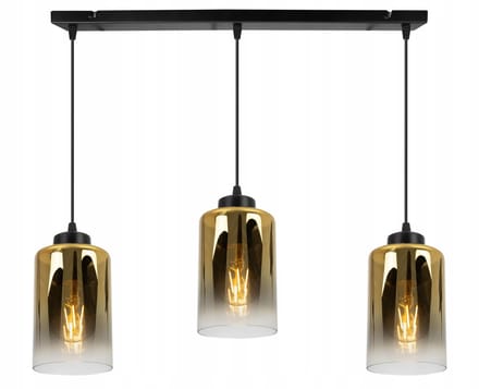 Hanglamp Zwart Goud 3-lichts Eettafel Keuken Industrieel