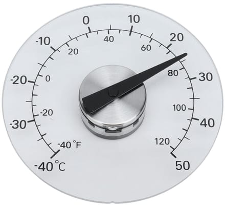 Buitenthermometer Raam - Temperatuurmeter Buiten - Temperatuur Meten - Transparant Waterdicht - 11 cm Diameter - Transparant