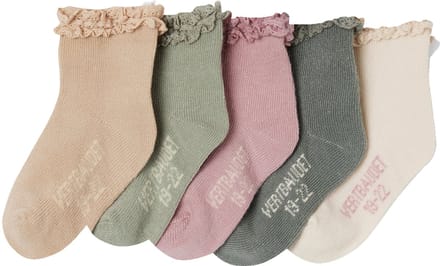 Vertbaudet Set van 5 paar halfhoge sokken meisjes (baby)