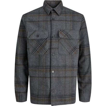 Jack & Jones Overhemd Jprrayle Melange Check L/s Overshir 12286804 Dark Grey Mannen Maat - M