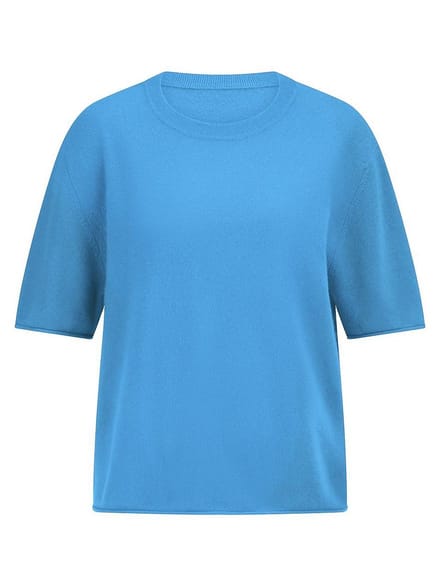 Trui ronde hals 100% kasjmier Van Peter Hahn blauw