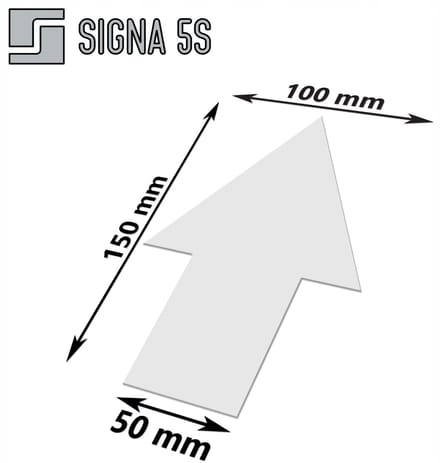 SIGNA 5S Vloermarkering Pijl Wit 100x150mm - Lean & 5S