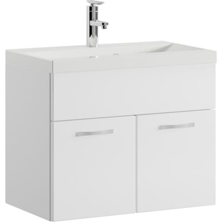 Badplaats Badkamermeubel Montreal 60 x 35 cm – Hoogglans Wit – Wastafel met Onderkast